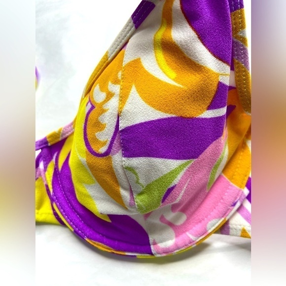 BCBG Generation Multi Color Floral Bikini Top Large with Underwire - Picture 4 of 12